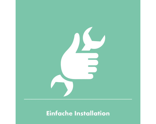 Symbol für einfache Installation mit Hand und Schraubenschlüssel