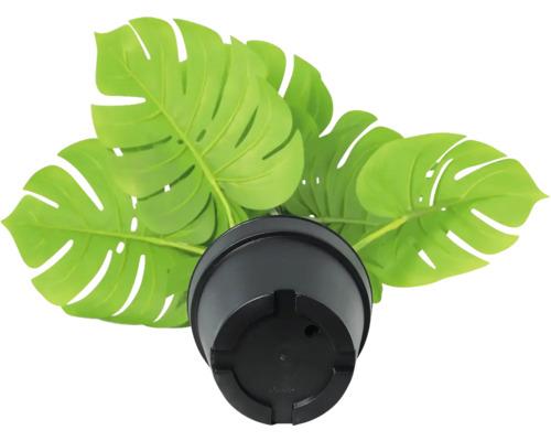 Monstera Deliciosa Kunstpflanze im schwarzen Topf