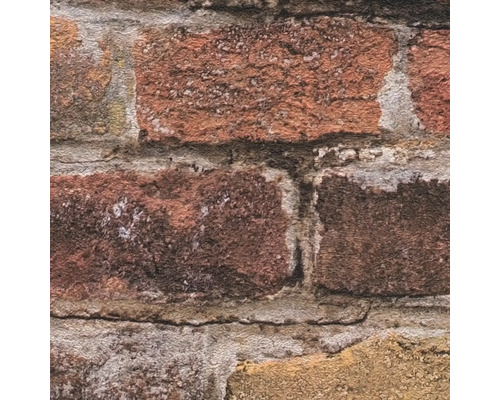 Nahaufnahme einer Tapete mit Backsteinmuster