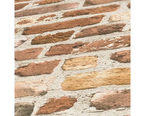 Nahaufnahme einer Tapete im Ziegeldesign