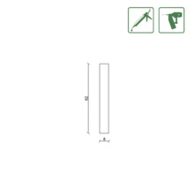 Technische Zeichnung eines Profils mit den Maßen 62 mal 8.