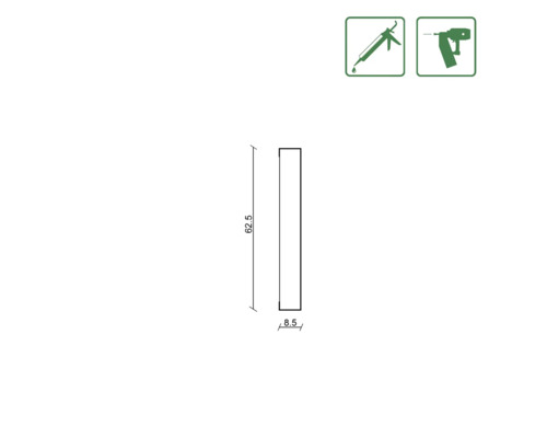 Produktabmessungen: 62,5 x 8,5 Zentimeter