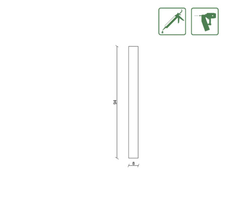Abmessungen: 94 mal 8 Millimeter