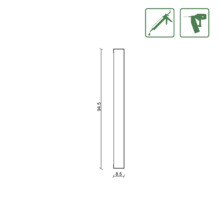 Abmessungen eines Holzprofils: 94,5 x 8,5 cm