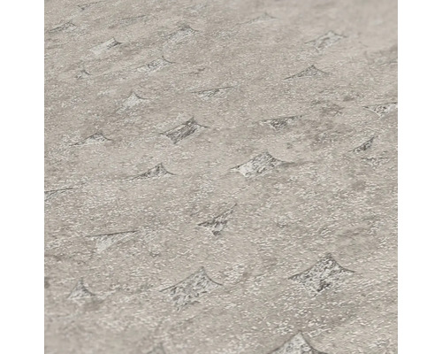 Nahaufnahme einer grauen Vinyltapete mit Rautenmuster