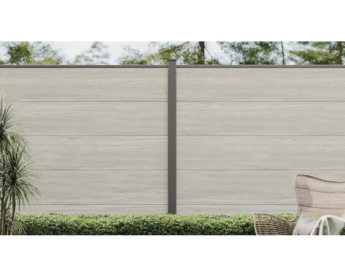 Gartenzaun aus Holzimitat mit Pfosten