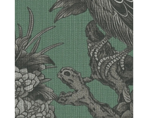 Tapete mit Vogel- und Blütenmuster