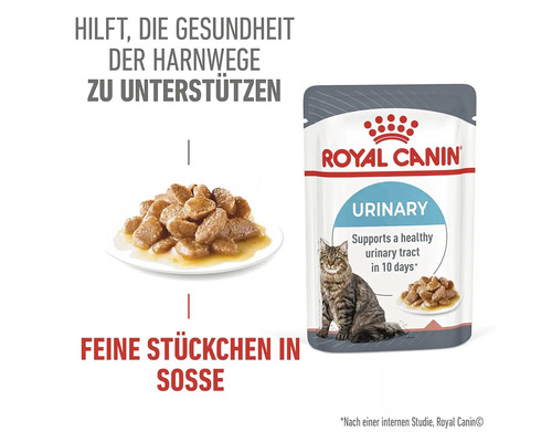 Royal Canin Urinary Katzenfutter zur Unterstützung der Gesundheit der Harnwege, feine Stücken in Sosse