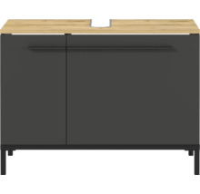 Waschbeckenunterschrank mit zwei Türen und Holzplatte