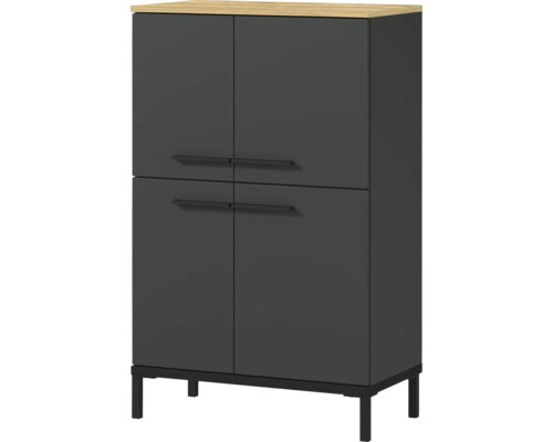 Schrank mit vier Türen, Griffen und Füßen