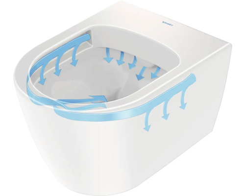 Wand-Tiefspül-WC mit Wasserflusstechnik