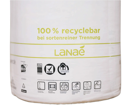 LaNae Dämmwolle Rolle, 100 Prozent recyclebar, bei sortenreiner Trennung