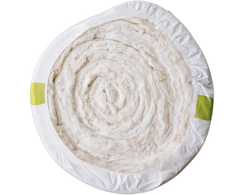 Rolle aus Dämmwolle in Folie verpackt