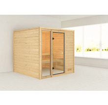 Sauna aus Holz mit Glastür für den Innenbereich