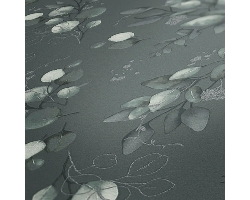 Nahaufnahme einer Tapete mit Eukalyptusmuster