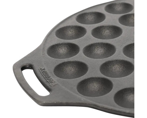 Gusseisenpfanne mit runden Mulden