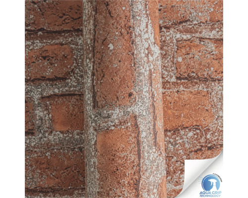 Tapete mit Backsteinmuster und Aqua Grip Technologie-Symbol