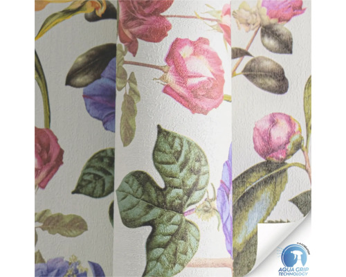 Tapetenrolle mit Blumenmuster und Aqua Grip Technologie