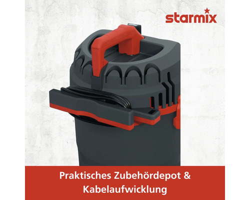 Starmix Staubsauger mit Zubehördepot und Kabelaufwicklung