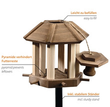 Vogelhaus aus Holz mit stabilem Ständer
