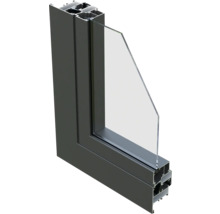 Querschnitt eines Fensters mit Rahmen und Glas