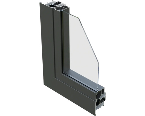 Querschnitt eines Fensters mit Rahmen und Glas