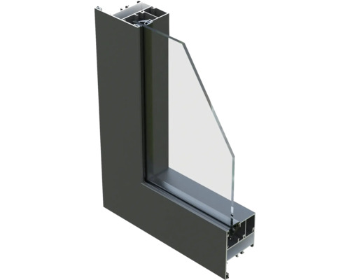 Profilansicht eines Fensters mit Glas