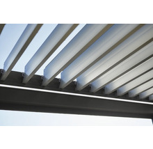 Pergola Biohort 3x3 inkl. beweglichen, isolierten Lamellendach für geringere Geräuschentwicklung und Wärmeabstrahlung 312 x 312 cm dunkelgrau-metallic/silber