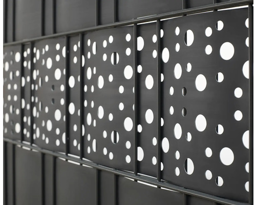 Sichtschutzstreifen Konsta für Doppelstabmatte Kreise PVC 5 Streifen 251 x 19 cm anthrazit