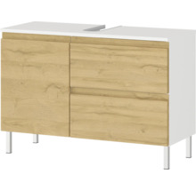 Waschtischunterschrank mit einer Tür und zwei Schubladen