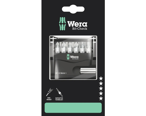 Wera Bit-Check mit zwölf Bits und Ringmagnet