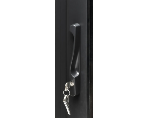 Tür mit Griff und Schlüssel