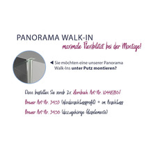 Panorama Walk-In Duschkabine Information zur Montage