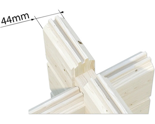 Detailaufnahme einer 44-Millimeter-Blockbohle
