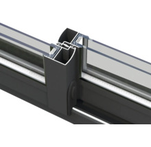 Gartenhaus Palmako Ines 13,7 m2 Slide Plus inkl. Fußboden 524 x 379 cm dunkelgrau-anthrazit