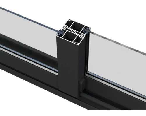Detailansicht eines Fensterrahmens aus Aluminium