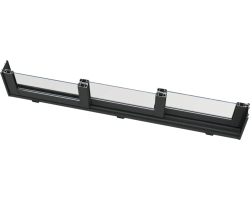 Metallzaun mit Glaseinsatz