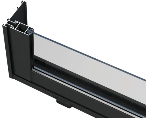 Fensterprofil aus Aluminium mit Glas