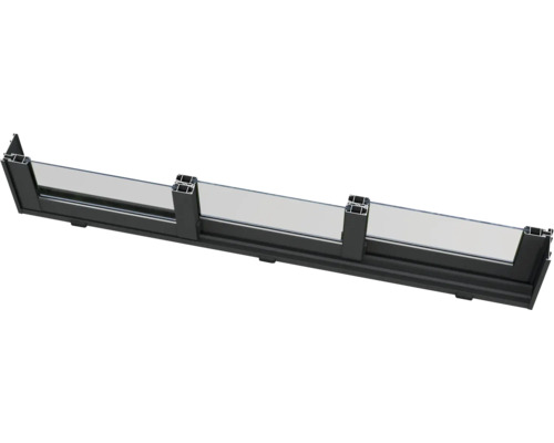 Glasgeländer mit schwarzem Rahmen und Pfosten