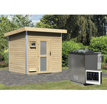 Garten Sauna mit Saunaofen und Steuerung im Garten