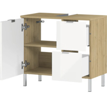 Waschtischunterschrank mit Tür, zwei Schubladen und Ablageflächen