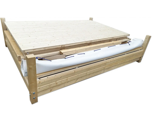 Holzpoolbausatz mit Holzverkleidung und Plane