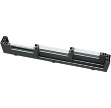 Querschnitt eines Fensterrahmens aus Metall mit Glas
