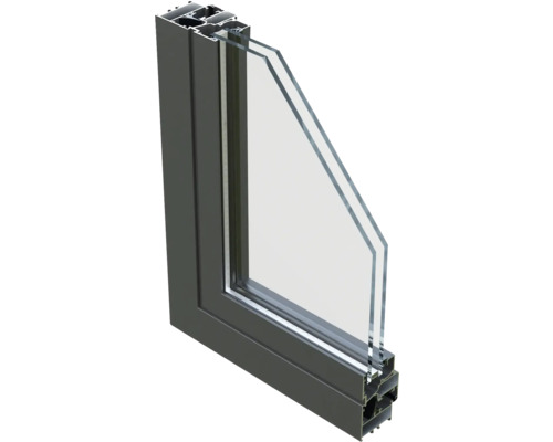 Fensterprofil aus Aluminium mit Doppelverglasung