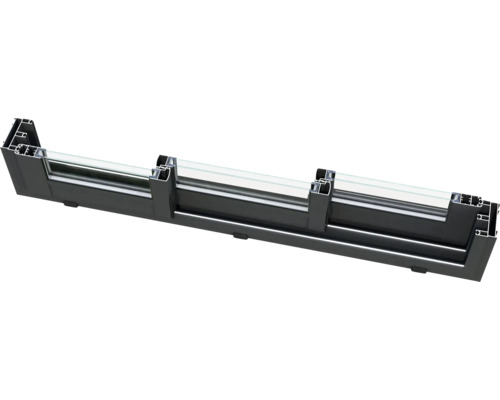 Querschnitt eines Fensters mit Glas und Rahmen