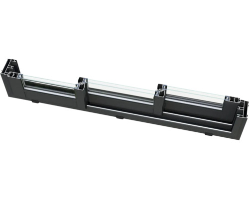 Querschnitt eines Fensterrahmens aus Aluminium mit Glas