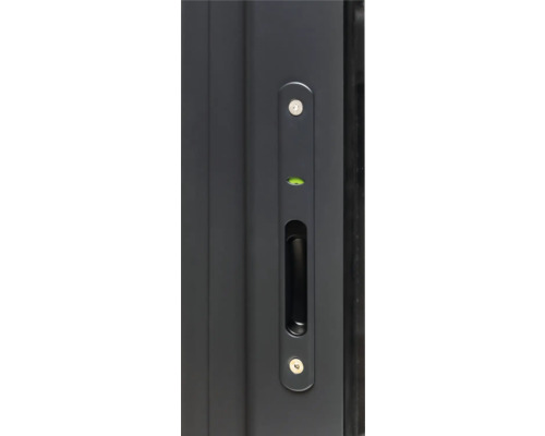 Detailaufnahme einer Tür mit Schloss und Griff