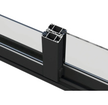 Detailansicht eines Fensters mit Rahmen und Verglasung