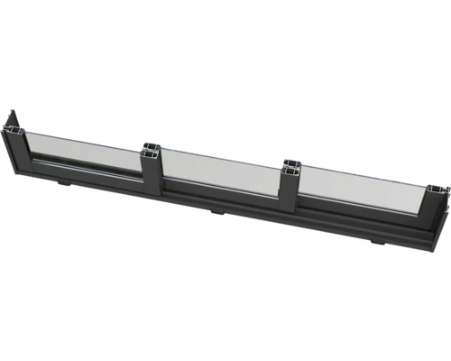 Querschnitt einer Schiebetür aus Aluminium und Glas