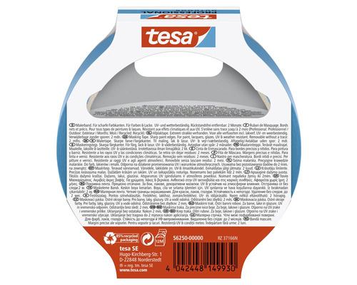 Tesa Malerband für scharfe Farbkanten, UV- und wetterbeständig, rückstandsfrei entfernbar